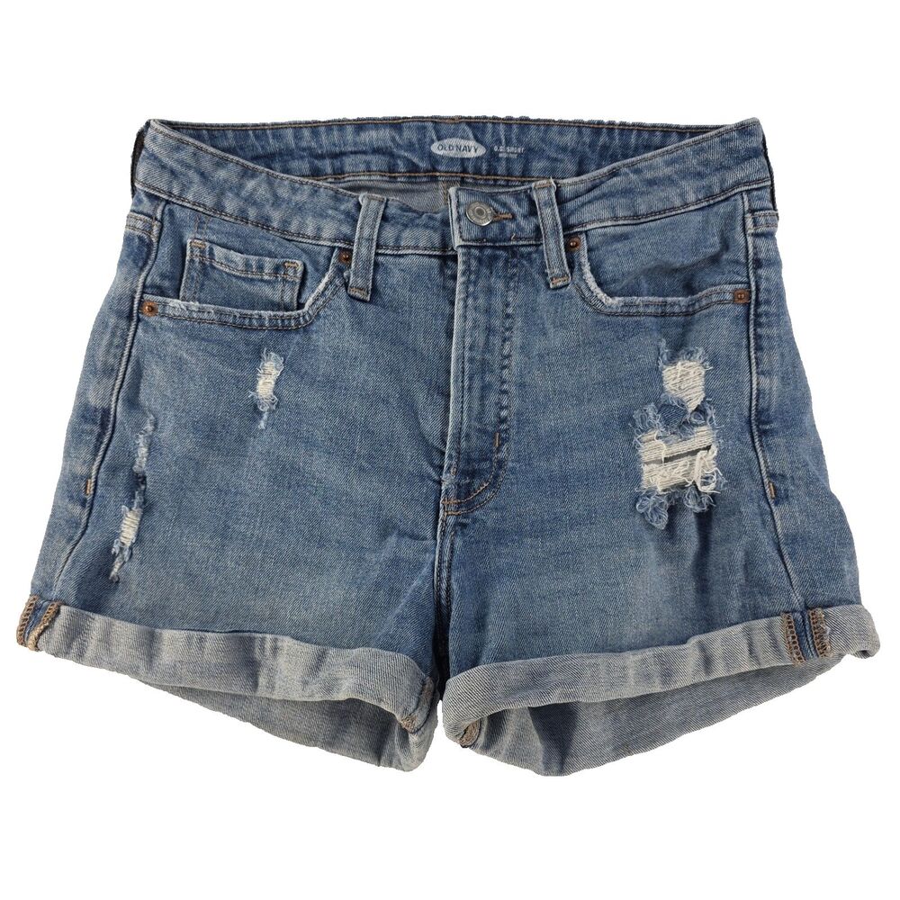 Old Navy O.G. Short High Rise Cuffed Distressed Denim Shorts Women's Size 8
